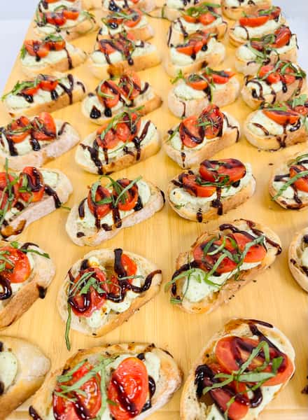 Caprese Bruschetta with Whipped Basil Ricotta