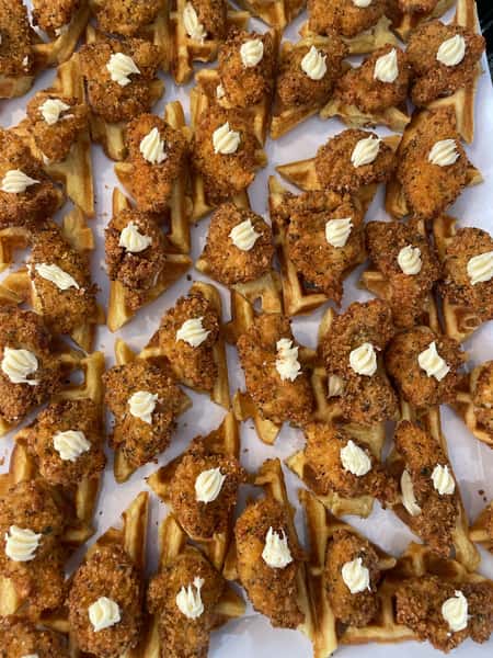 Mini Chicken 'n Waffles with Maple Glaze