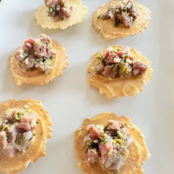 Beef Tartare on Toast Rounds