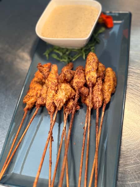 Southern Fried Chicken Skewers with Alabama Sauce