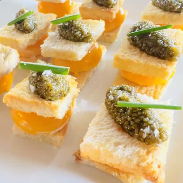 Caviar Toast Points with Creme Fraiche