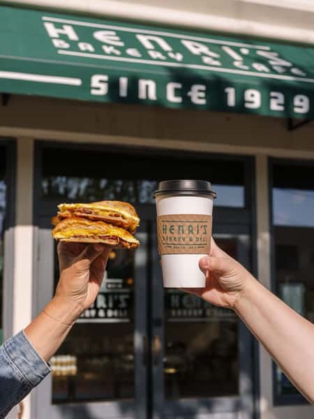 Breakfast plans made easy. ☕️🥪 Grab a fresh breakfast sandwich, your favorite coffee, and start your morning the Henri’s way. 🤍