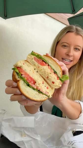 Monday lunch done right! 🥪 We loved having @itslindseyeaton and @atlpeachyeats on the patio enjoying our chicken salad sandwich, tomato basil soup, and classic petit fours 🍰 What’s your go-to Henri’s lunch order?