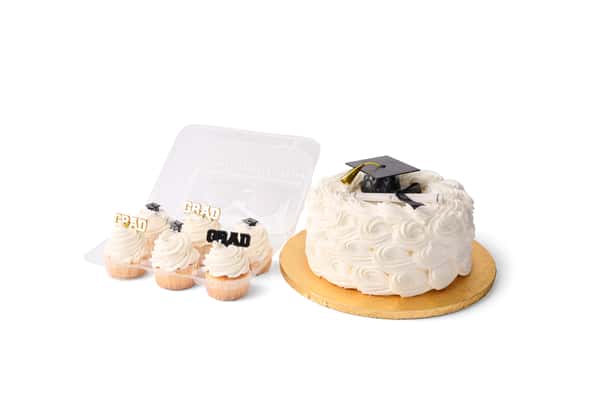 Graduation Rosette Cake and Cupcake Combo