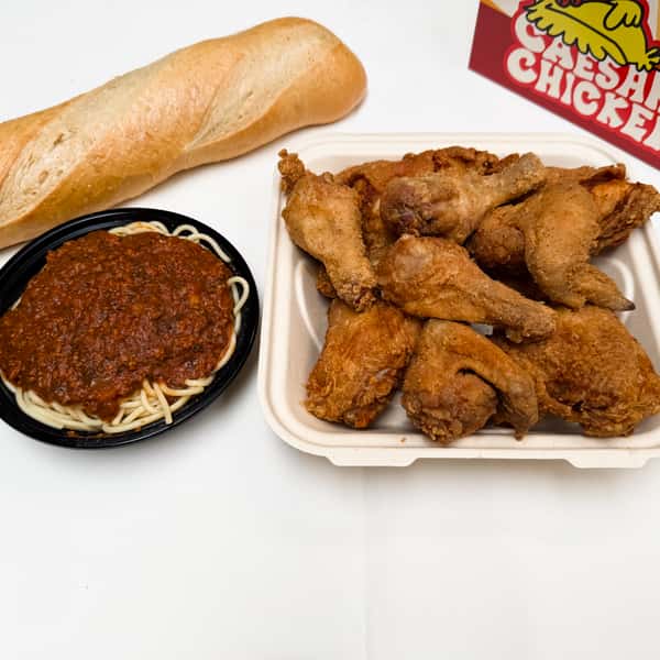 10 Pc. Bucket (10 Pcs. chicken with spaghetti and bread)
