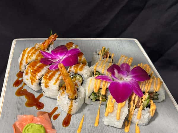 Fried Shrimp and Spicy Tuna Rolls
