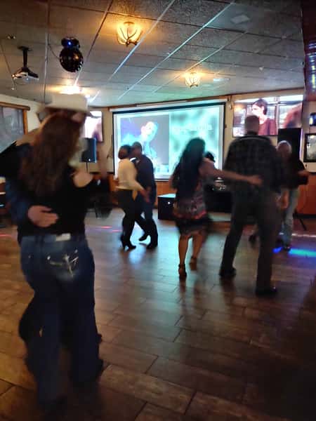 Dancing away on Sunday Tejano Night at Blackstone with the music of DJ Live Wire Jesse Pena.