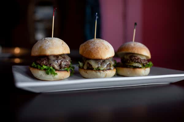 Table with slider burgers.