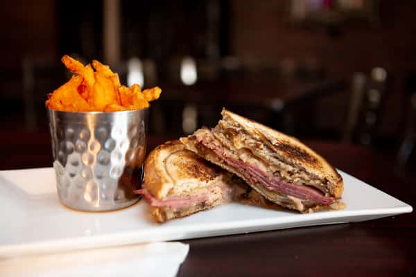 Sandwich and french fries.