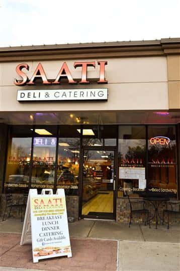 exterior view of the saati deli and catering storefront