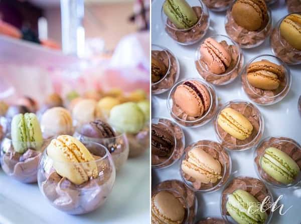 homemade macaroon treats in dishes with icecream