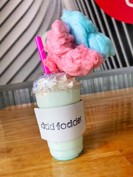 Milkshake with cotton candy