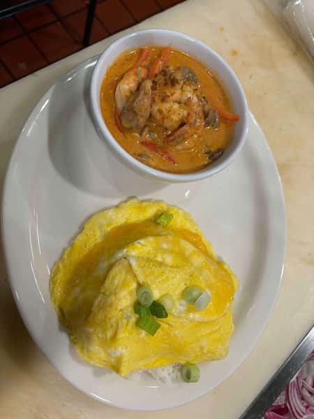 40 Panang Shrimp Omelette Rice