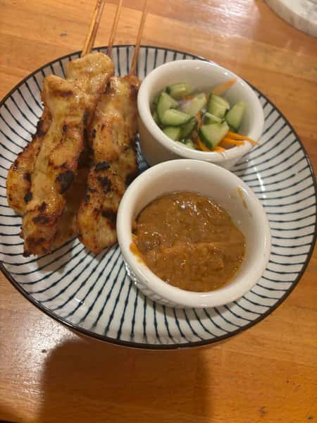 Serve with Peanut Sauce and Cucumber salad