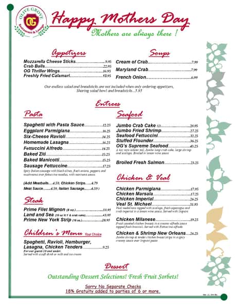 Order Online / Curbside Olive Grove Restaurant & Lounge Italian