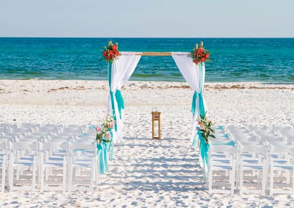 nice wedding at the beach