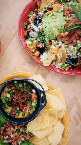 Chorizo Queso Dip & Chips Vegan Menu Javelina Cantina Mexican