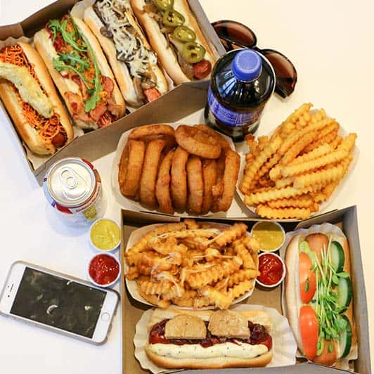 hot dogs and fries