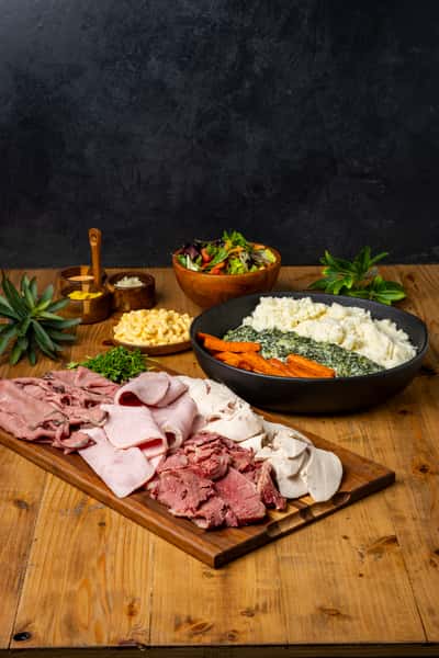 Carving Station, meats, salad, sauces
