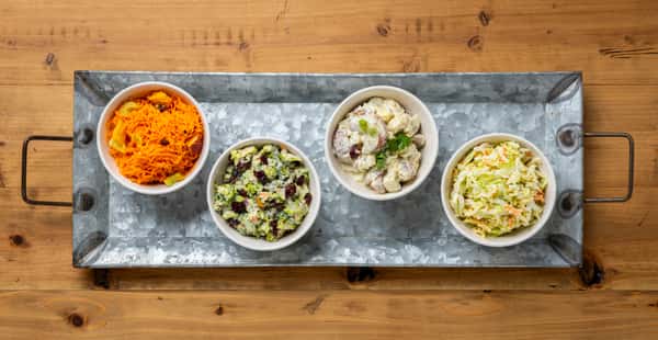 cold sides displayed on a tray