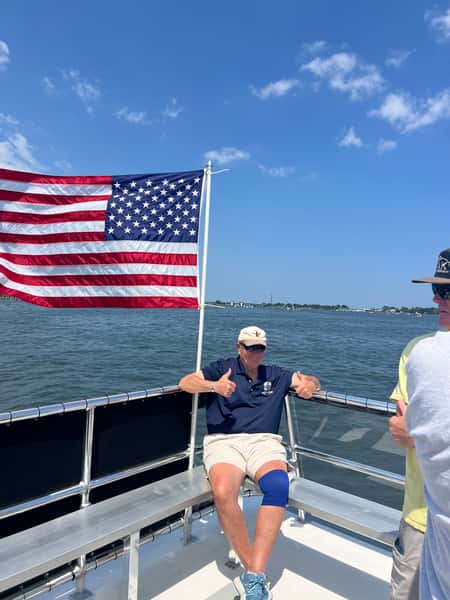 guest by American flag