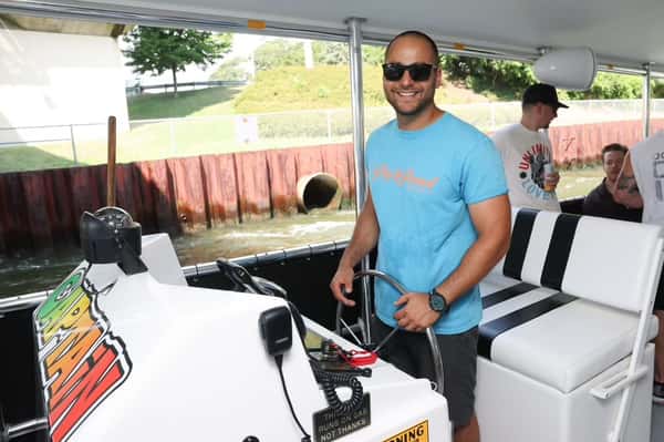 Captain Burak at wheel
