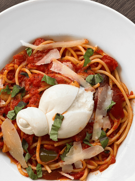 Burrata, hot cherry peppers