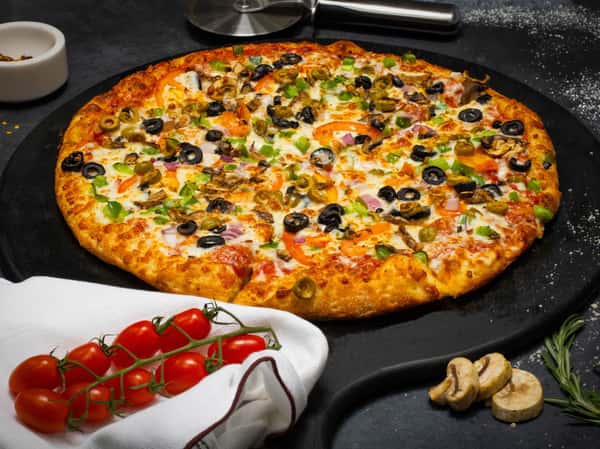 (Tomato, Olives, Green Pepper Mushroom, Onion, Mozzarella Cheese)
