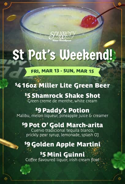 St Pats Drink Specials