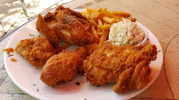 crispy pressure fried chicken dinner