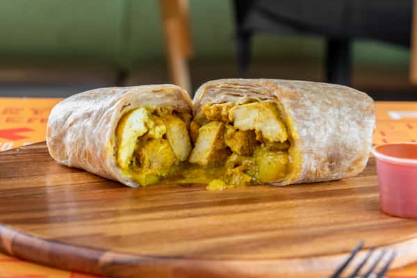 curry chicken roti wrap