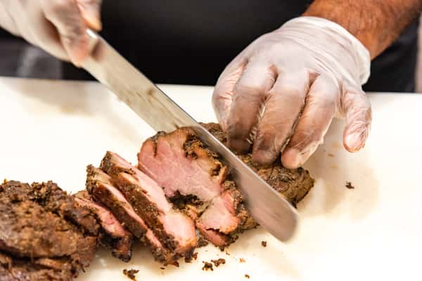 jerk pork sliced to perfection