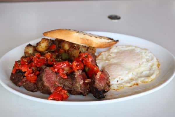 Sliced Filet and Eggs