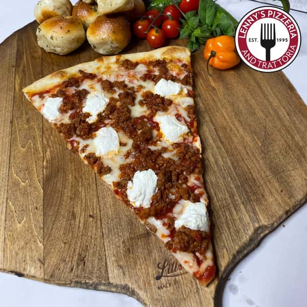 Indulge your taste buds in a cheeky rendezvous with our Bolognese slice – the charming rogue of flavor. Add Veggie and Pepperoni slices for a taste affair you won't soon forget! 🍕😍 #lennysbernardsville #pizza  #pizzalover 

Order Online Now: www.lennyspizzanj.com