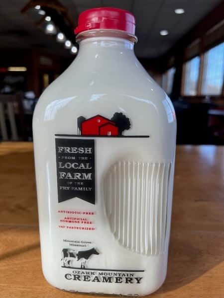 Fresh milk from local farm in glass bottle