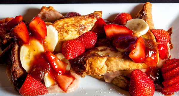 Banana and strawberry french toast