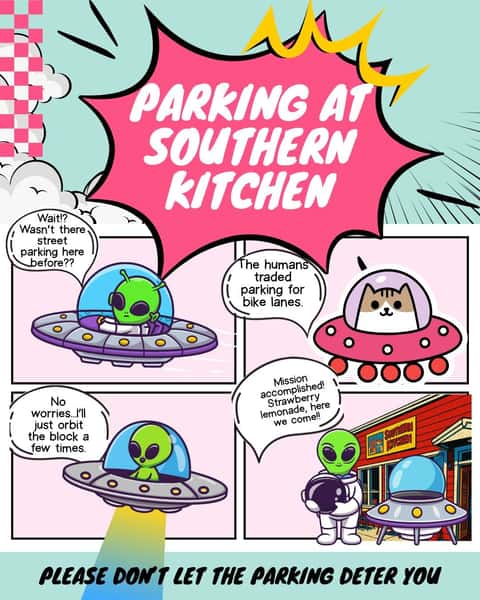 🍗 A Quick Parking Update 🍗

The street parking in front of Southern Kitchen is now a bike lane, so if you're driving in, don't panic when your favorite spot isn't there anymore!

We still have a limited number of FREE spaces in the shared lot with Bucky's and Jiffy Lube. You may also find street parking nearby, though it will mean a short walk.

Need another option? There's a paid parking lot (not affiliated with us) next door at 1712 6th Ave that is currently around $3 for 2 hours.

You can also reach us by:
🚶 Walking
🚲 Biking
🚊 The Link
🚌 Bus

No matter how you get here, we're grateful for your support and look forward to serving up your Southern Kitchen favorites. Thank you for sticking with us through the changes! ❤️
.
.
.
.
.
#southernkitchentacoma #6thavetacoma #6thavebusinessdistrict #tacomawa #parking