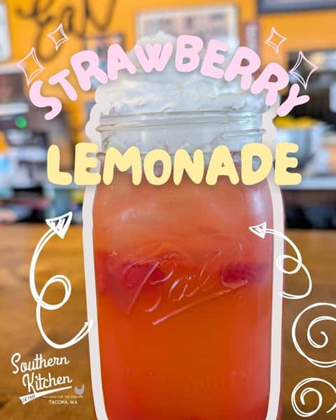 Sweet strawberries. Fresh lemonade. A swirl of whipped cream on top because life is too short for boring drinks.

Whether you're cooling off after work, pairing it with our famous fried chicken, or just stopping in for a little sweet treat, our Strawberry Lemonade is sunshine in a cup. ☀️🍋

Come sip on something delicious and make your day a little sweeter.

📍 Southern Kitchen, 1716 6th Ave., Tacoma, WA 98405
🥤 Strawberry Lemonade available now!

#SouthernKitchenTacoma #StrawberryLemonade #TacomaEats #DrinkLocal #TacomaFoodie
