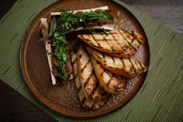 Roasted Bone Marrow Arugala Short Rib 