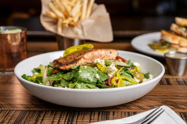 The Greek Salad w- Salmon
