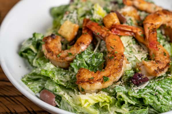 Classic Caesar Salad with Grilled Shrimp