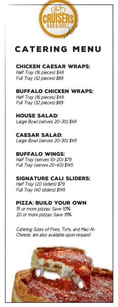 2024 Boat Catering menu.