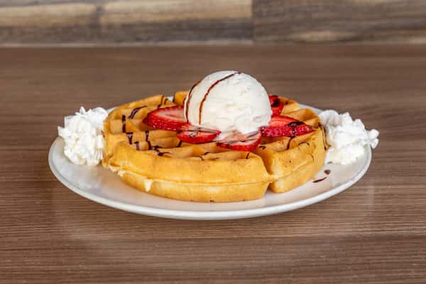 Belgian Waffle and Ice Cream