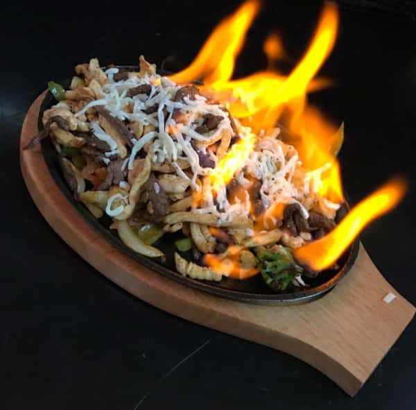 Flaming mexican food