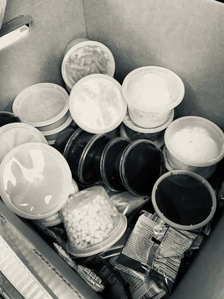 Thanksgiving food all packed up