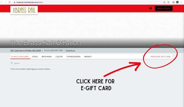 Screen Shot of how to buy e-gift card