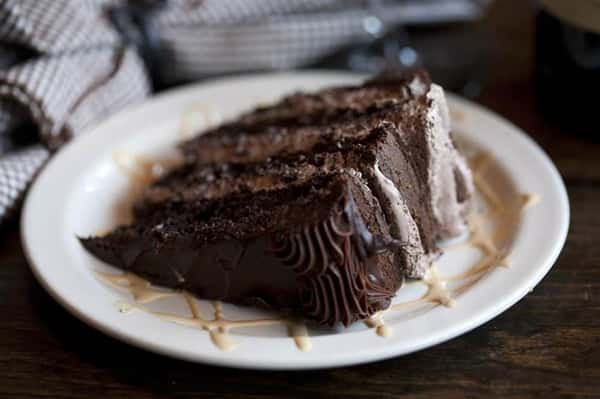 Chocolate cake slice