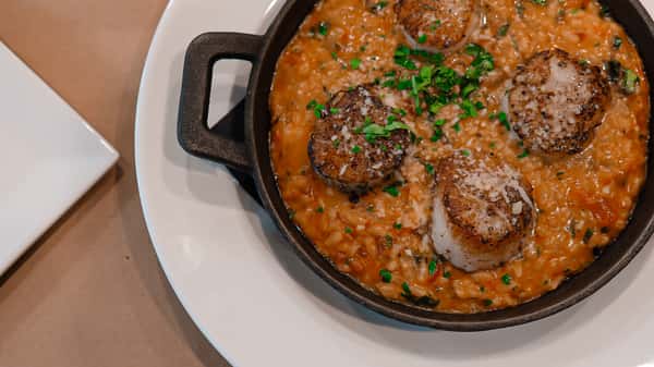 Scallops & Roasted Tomato Risotto