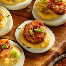 Shrimp & Silk Devilled Eggs (4)