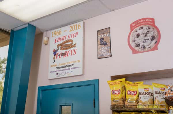 Interior above employee door